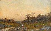 Autumn Landscape with a Woman on a Road, Mauritz Lindstrom